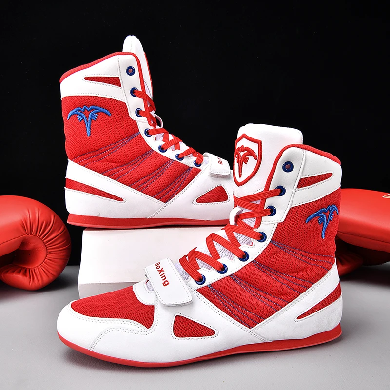 Brand Professional Boxing Boots Men's 38-46 Breathable Anti slip Wrestling Shoes Lace up Wrestling Competition Training Shoes