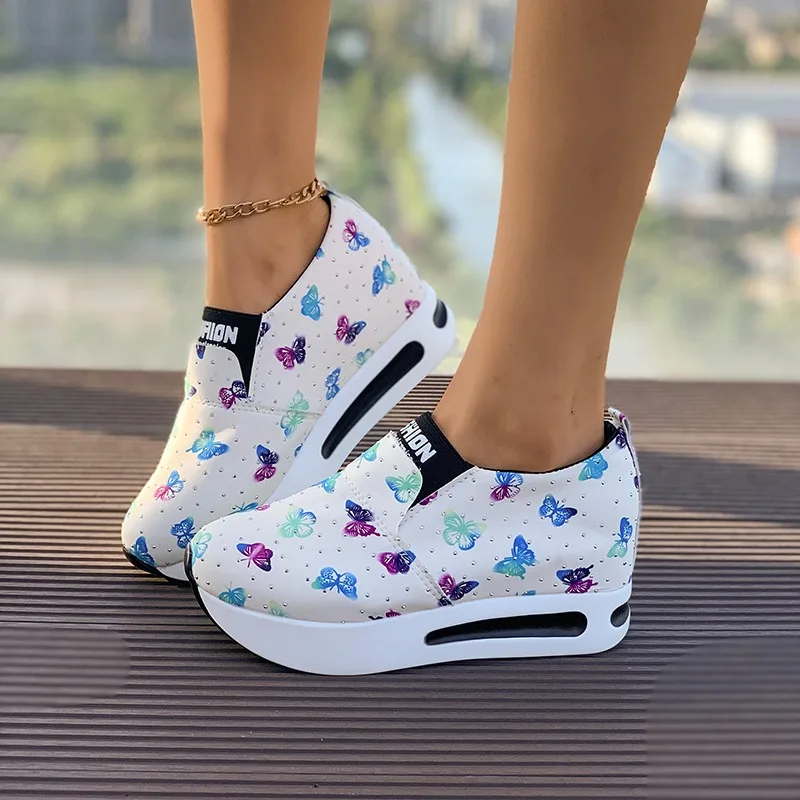 New Women Sneakers Fashion Breathable Vulcanized Casual Loafers Comfortable Platform Sneakers Luxury Designer Shoes for Women