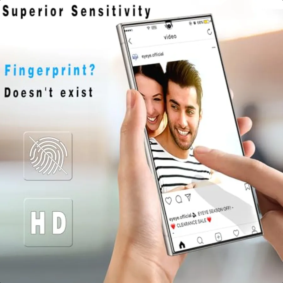 Slanku [Confezione da 3] Pellicola salvaschermo per Samsung Galaxy S24 Pellicola in vetro ultra temperato per sblocco impronte digitali HD trasparente resistente ai graffi