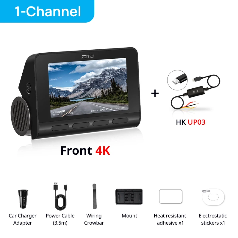 70mai 4K Dash Cam A810 Starvis 2 IMX678 HDR Car DVR 150° FOV ADAS