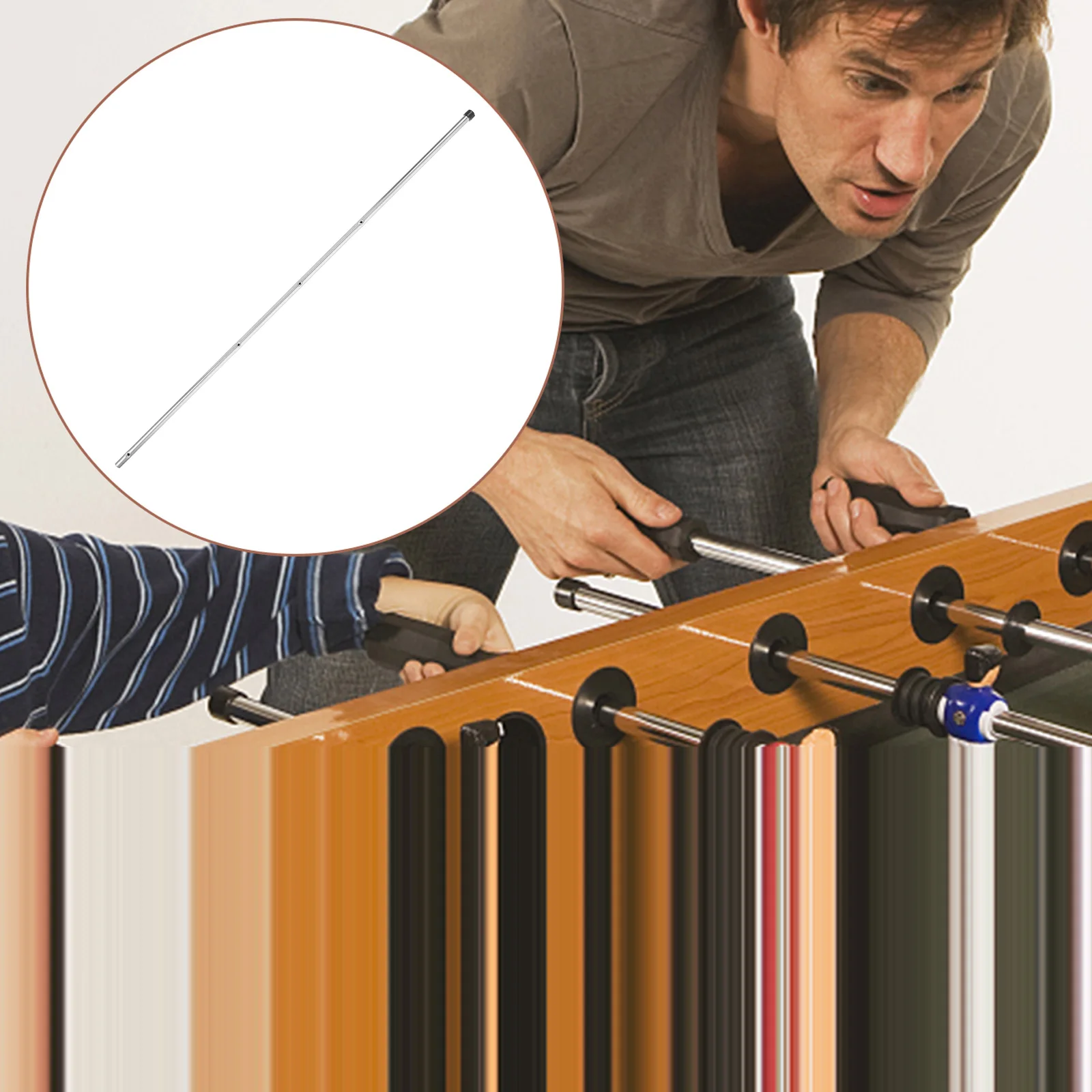 Foosball Pole Football Accessories Replace Table Parts Replacement Silver Child