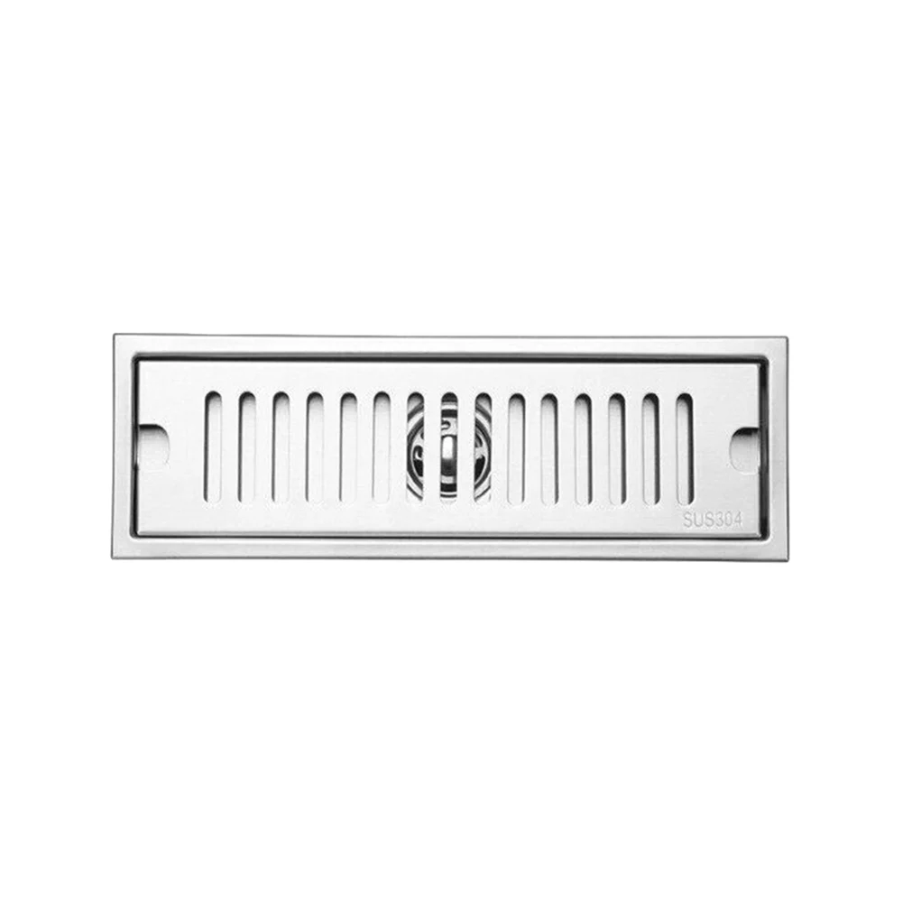 Efficient Wet Room Linear Shower Floor Drain with Stainless Steel Channel and Dual Filter System to Avoid Clogging from Hair