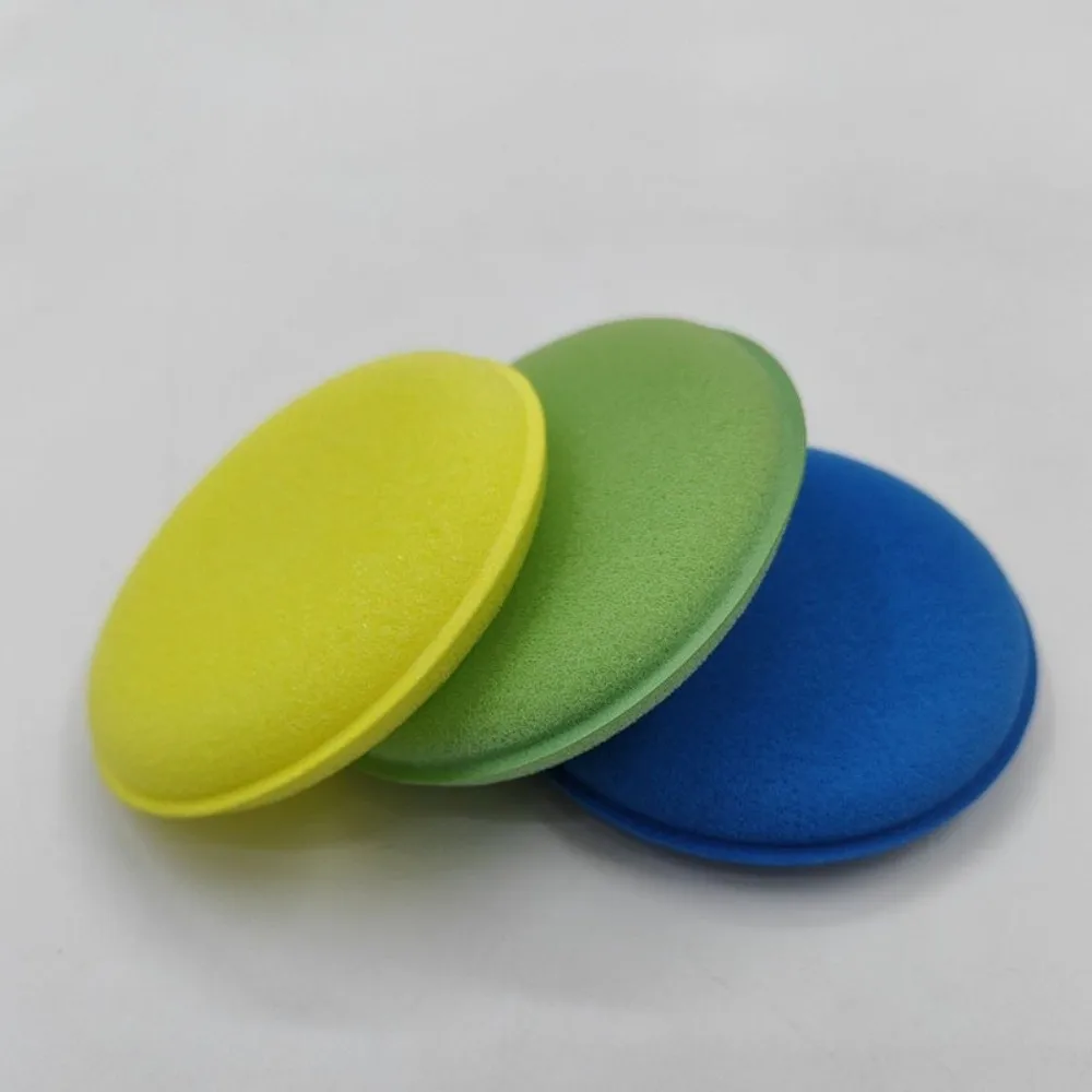High Density Waxing Polish Sponges Reusable Scratch Free Foam Applicator Pads Stain Removal Round Shape Wax Applicator Pad