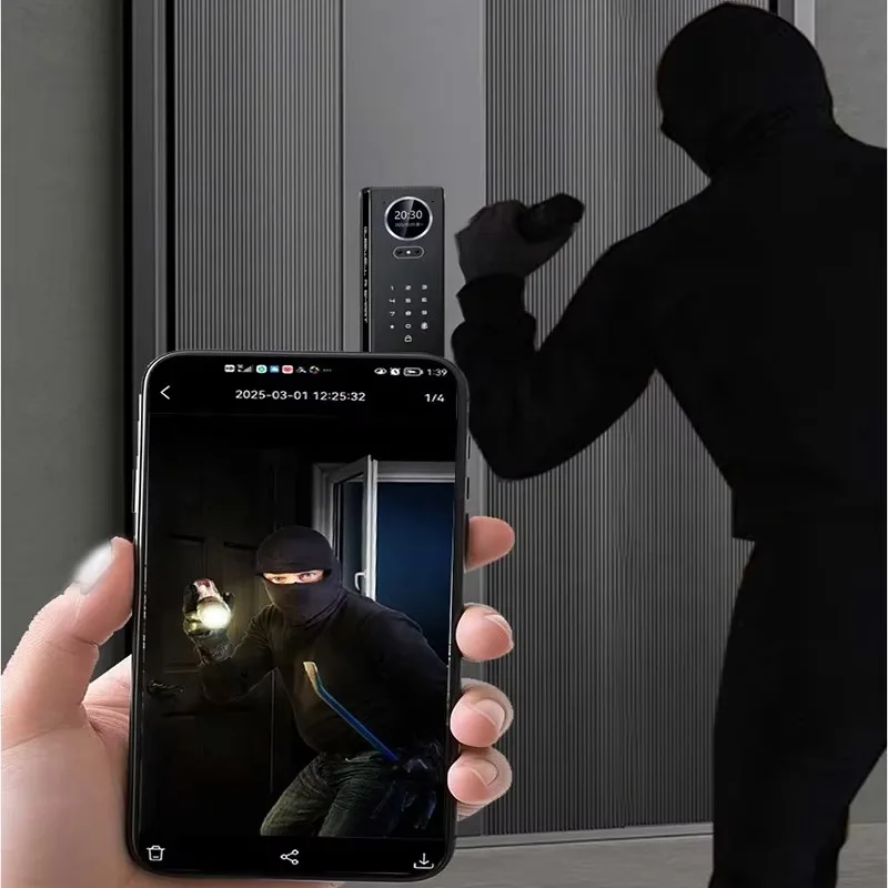 

New Tuya Face Recognition Electric Smart Digital Lock With Palm Vein Camera Biometric Fingerprint Lock For Wood Door App Control