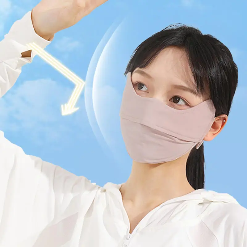 

Солнцезащитный крем, защита от ультрафиолета, угол глаз, дышащая маска для лица для мужчин и женщин, летняя тонкая уличная пылезащитная маска для унисекс