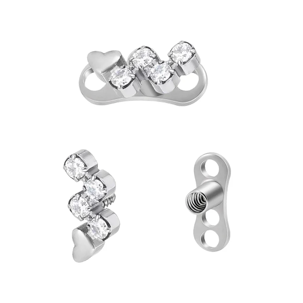 G23 Titanium Helix Labret Piercing Conch Skin Grafting Nail Dermal Anchor 16g Surface Body Jewelry Zircon Drilling Hide in Top