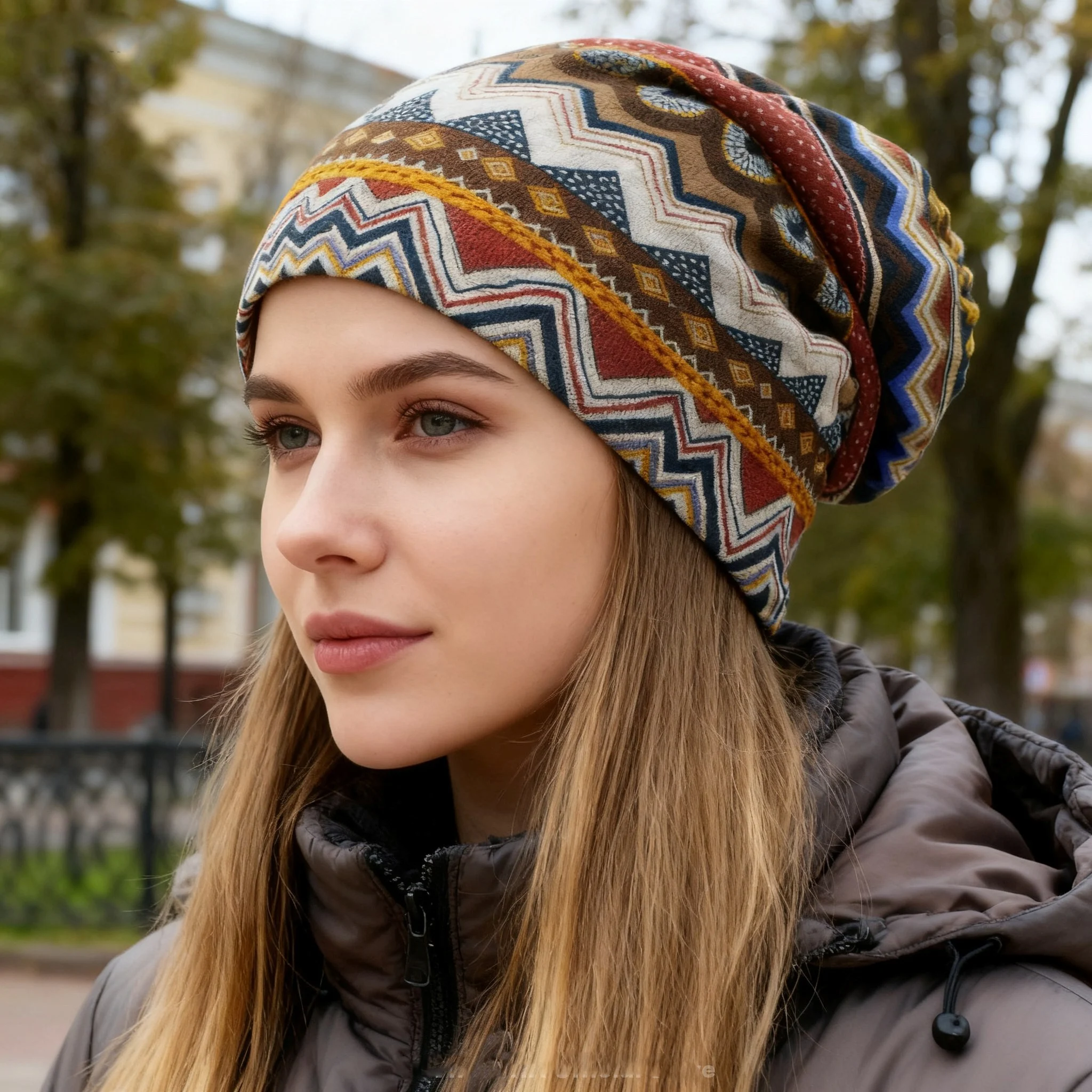Autumn Winter Skullies Beanies Vintage Design Dual-use Women Hats For Ladies Thin Girl Fashion Feminino Scarf HT069