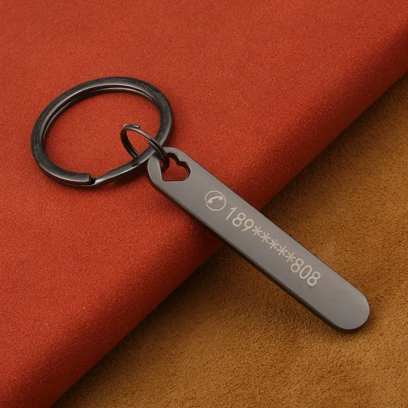 ALEX STREETER 1 STKS gratis gegraveerd logo metalen sleutelhanger op maat gemaakte autotelefoonnummer vriendje naam cadeau autosleutelhanger