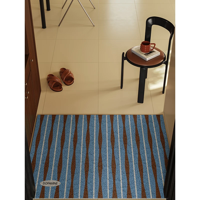 Holney medieval silk ring floor mat,home entry mat,high-grade sense leave-in,thickened and trimmable,non-slip and dirt-resistant