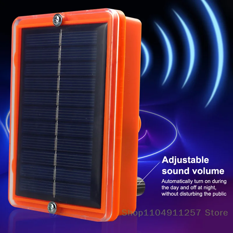 Solar Powered Voice Bird Deterrent Device With 3 Pieces 360° Reflective Rotating Prisms Cups For Outdoor Garden Yard Scare Birds