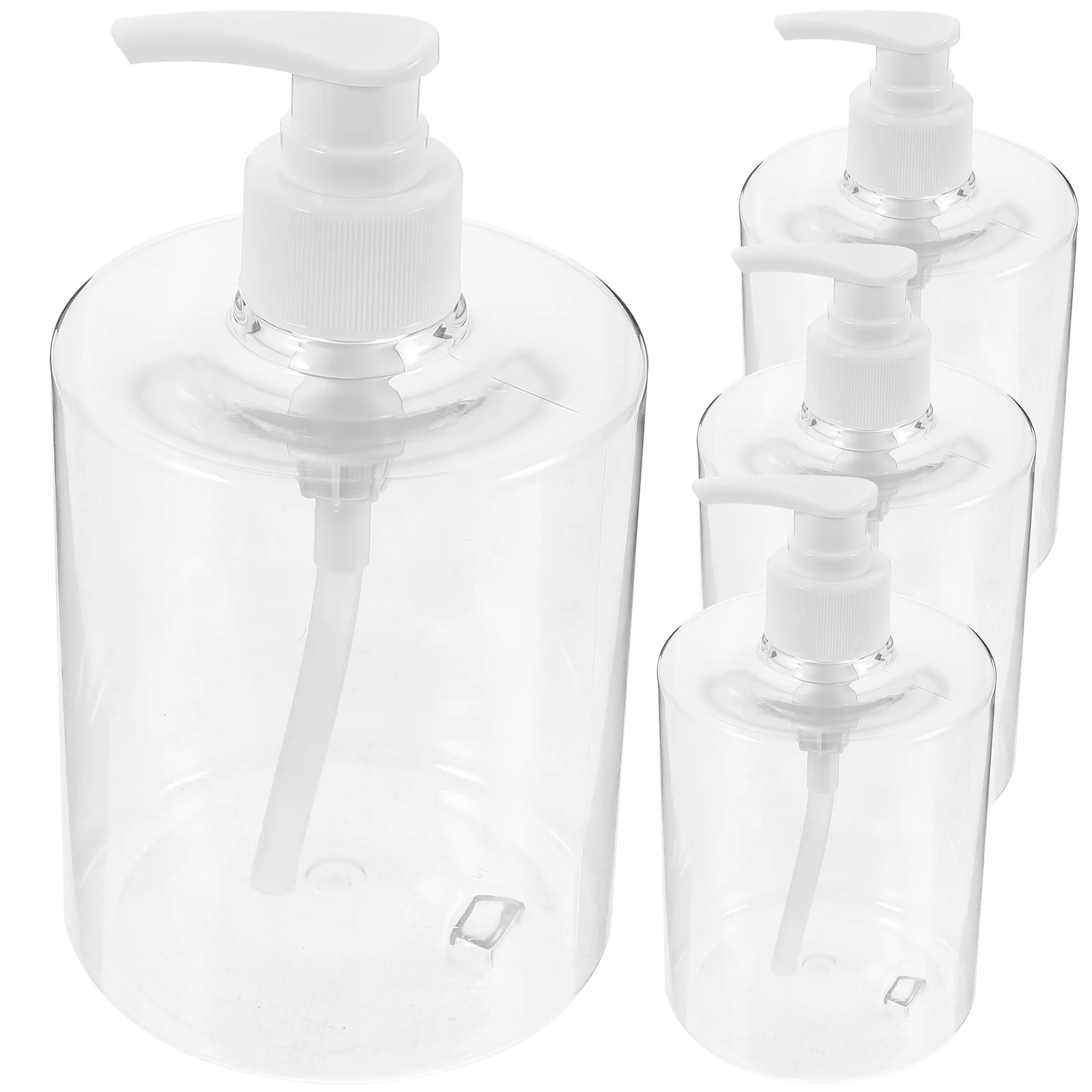 

4Pcs Refillable Lotion Bottles Pump Dispenser Soap Shampoo Bottles Clear Plastic Press Pump for Bathroom Kitchen Use