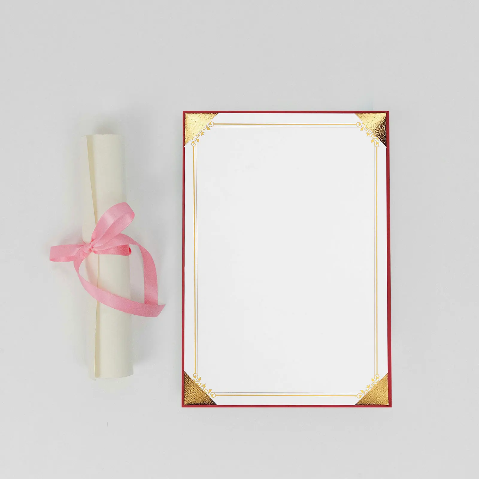 

10Pcs Blank Certificate Paper A4 Gold Foil Border Diploma Sheet Printable Inner Paper for Award Ceremony Employee Recognition