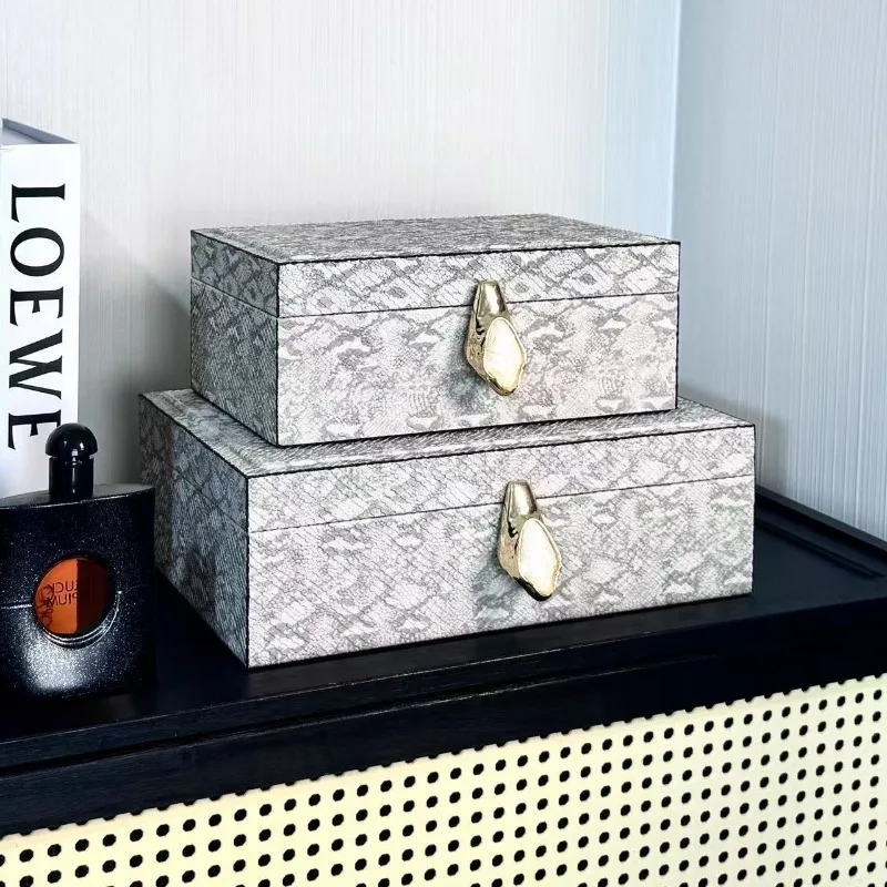 

Leather Jewelry Organizer Box Luxury Necklace Display Cases Bracelet Jewellery Protect Case Hotel Desk Trinket Storage Boxes