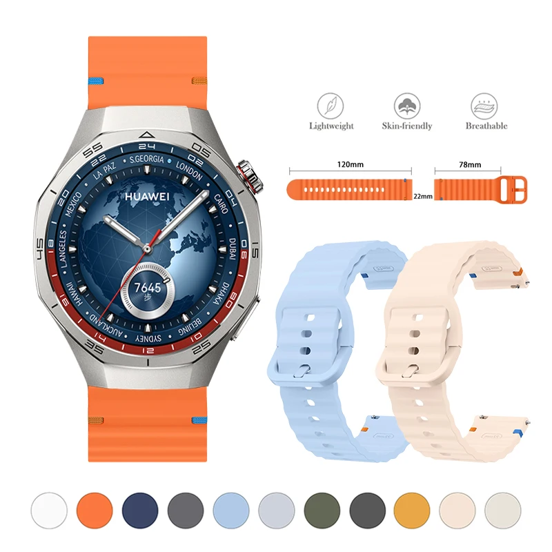 Soft Silicone Strap Compatible with Huawei GT5 Pro 46mm  Replacement Straps for Huawei GT5 46mm Original Men Women 22mm Band