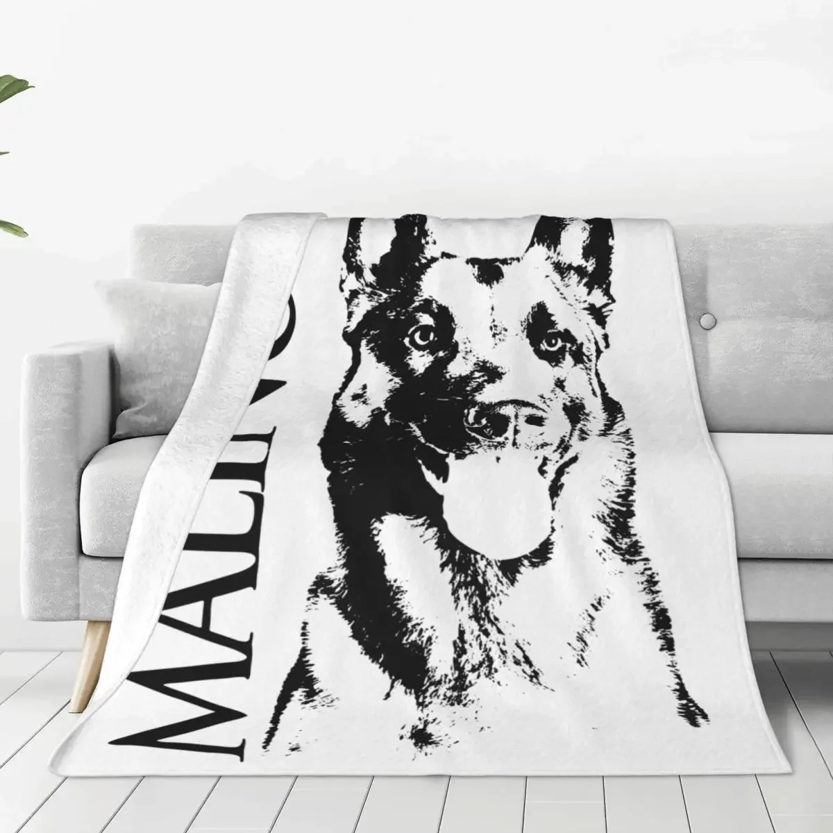 Malinois Dog Belgian Shepherd Mechelaar Fleece Throw Blankets Blanket for Bedding Outdoor Lightweight Thin Plush Thin Quilt