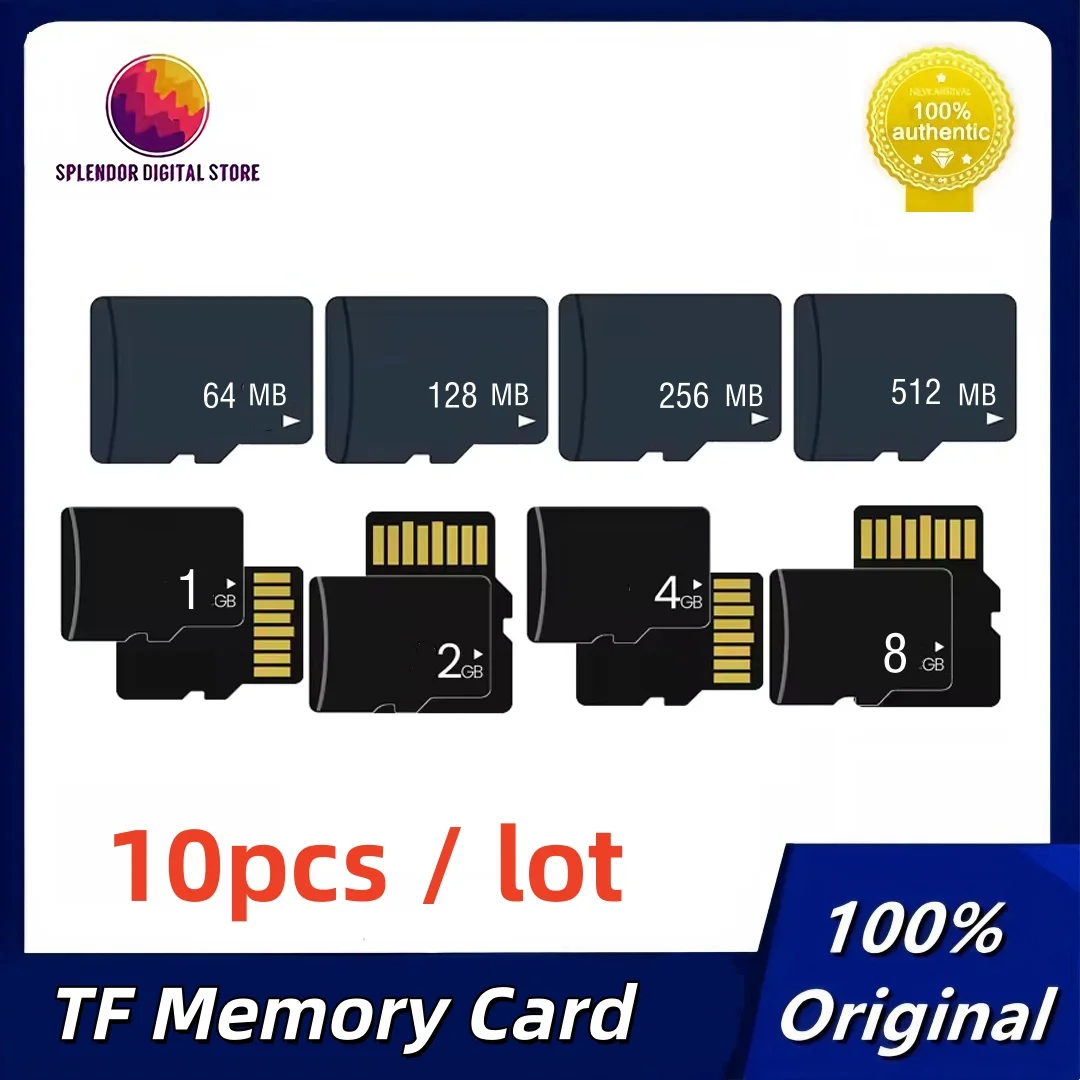 

BIG SALE! 10PCS TF Card 64MB 128MB 256MB 512MB 1GB 2GB 4GB 8GB Transflash Card Micro Card for Digital Devices