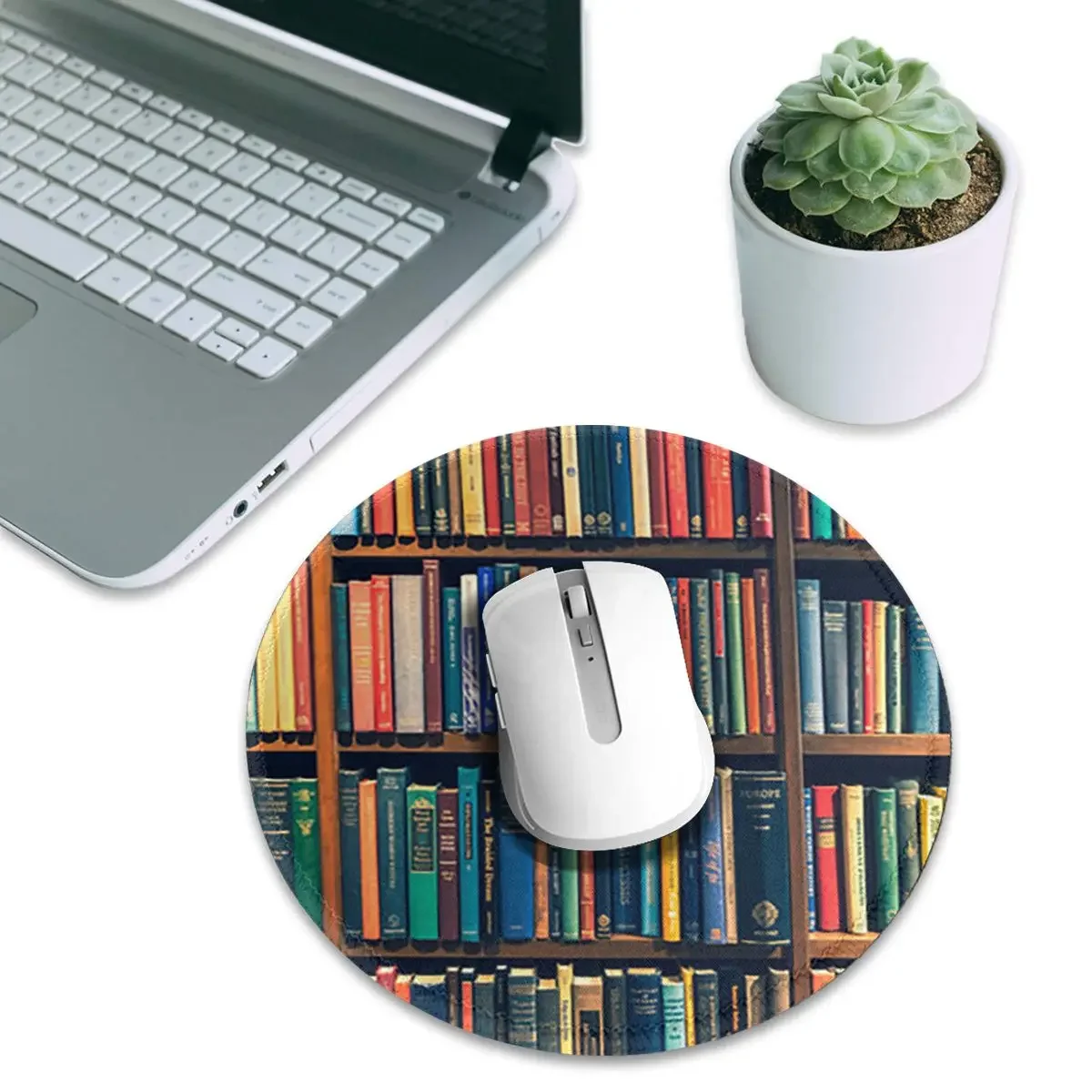 Education Library Book Round Mouse Pad Computer Keyboard Mouse Mat Gamer Laptop Desk Mat Office Table Mats
