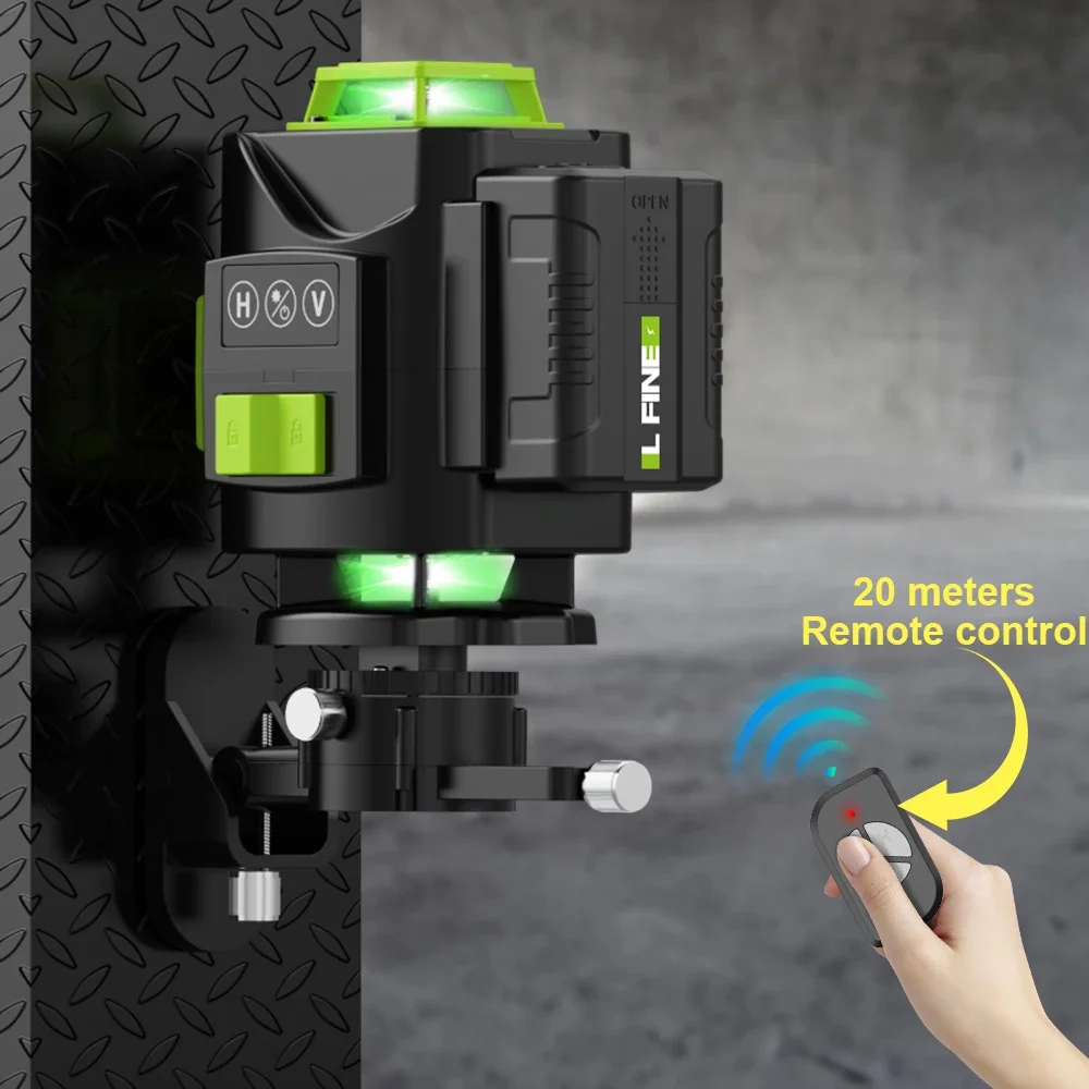 lfine nivel profissional laser 360 nivel laser auto nivelamento 4d 16 linhas luzes verdes ferramentas de construcao 01