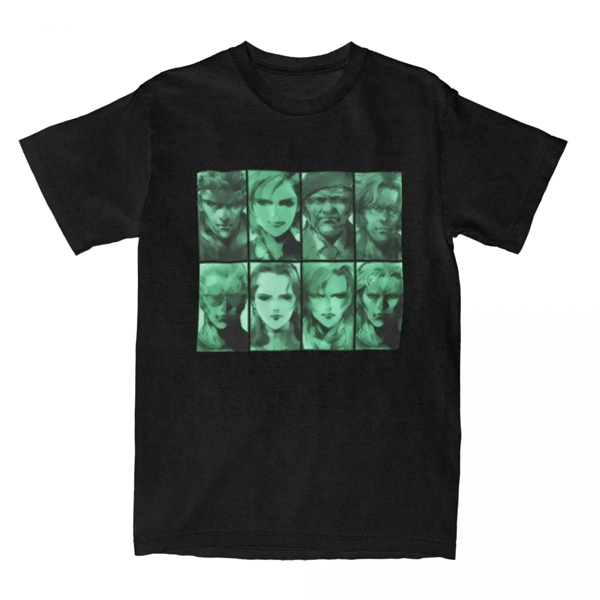 Metal Gear Solid Codec Portraits T Shirts Men\'s Pure Cotton Funny T-Shirt Round Neck MGS Game Tees Short Sleeve Tops New Arrival