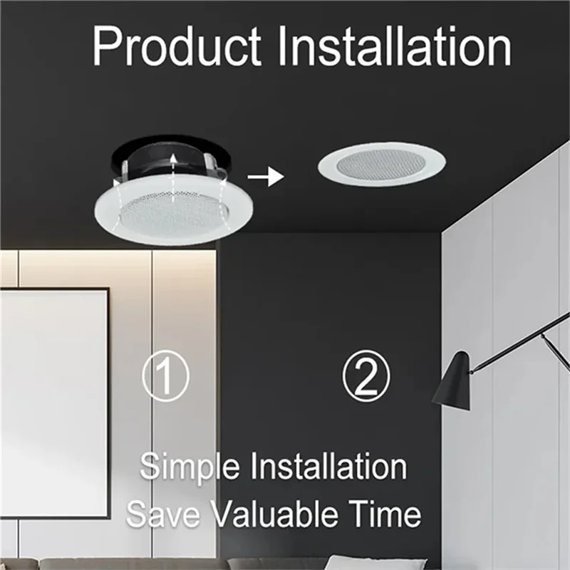 A45U Bathroom 3Inch 8Ohm 6W Passive Ceiling Speaker 3-Inch Ceiling Speaker Small Ceiling Speaker