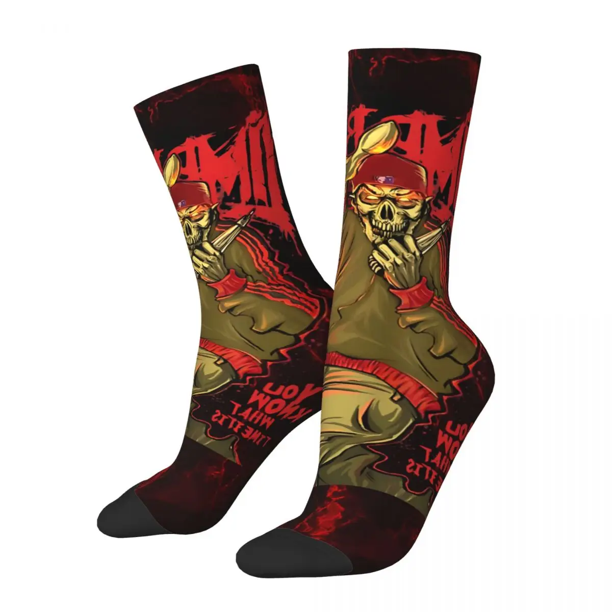 Hot Men's Socks Retro Harajuku Limp Bizkit Street Style Novelty Casual Crew Sock