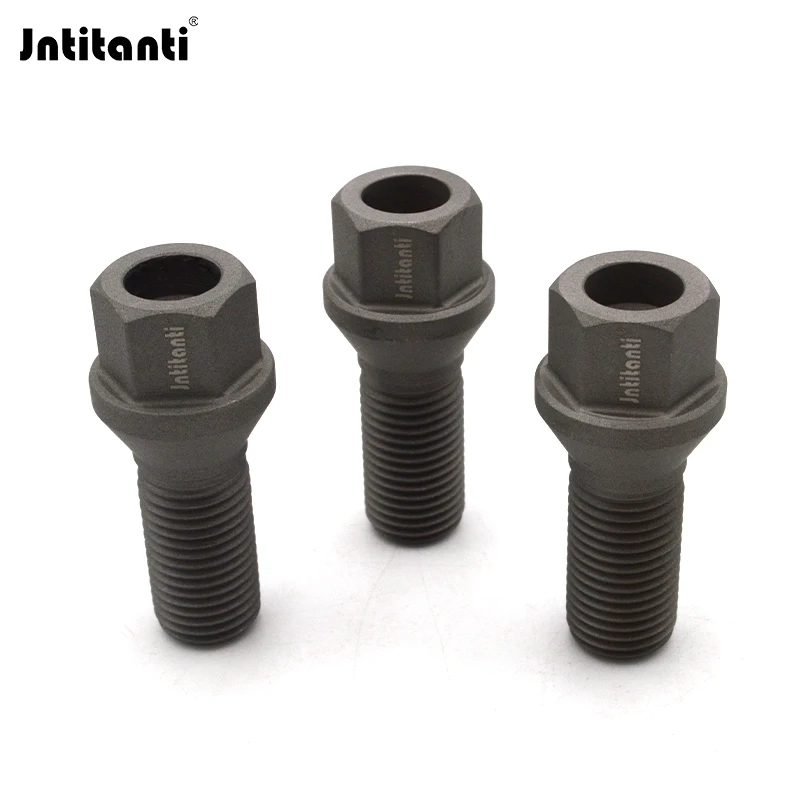 Jntitanti 10.9 grade Gr.5 Titanium Automotive 60 Degree Cone Seat Car Wheel titanium bolt M12*1.5*28-45, M14*1.25*28-45 for BMW