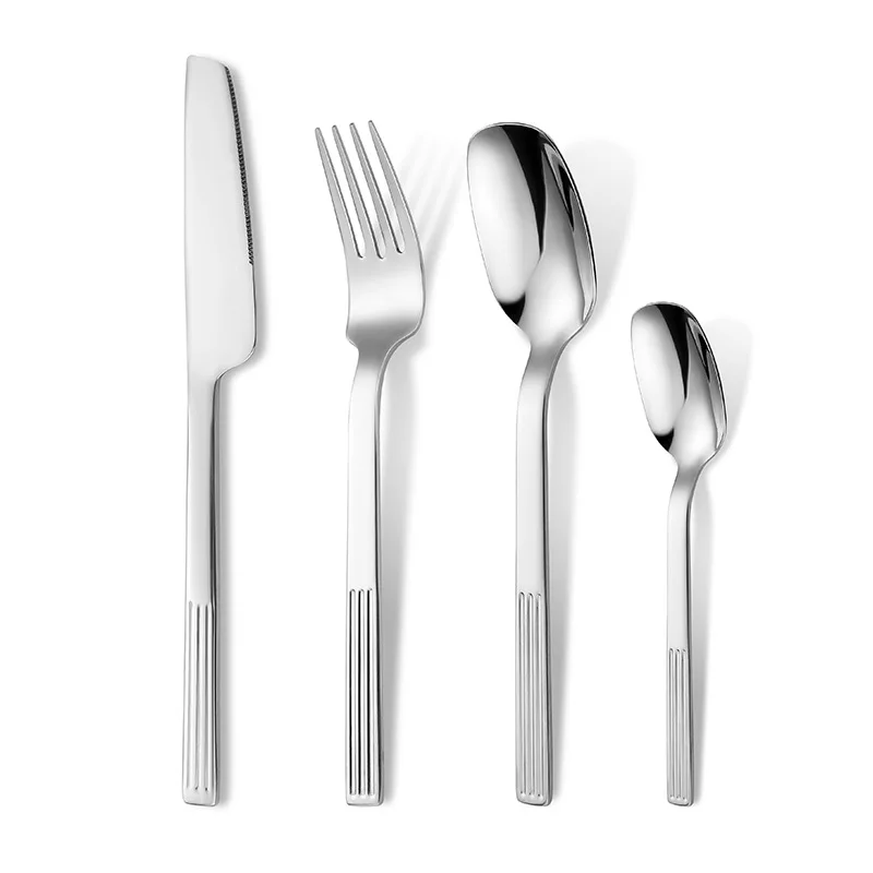 24pcs Western Dinnerware Set Stainless Steel Cutlery Set Fork Knife Spoon Tableware Flatware Silverware Dishwasher Safe