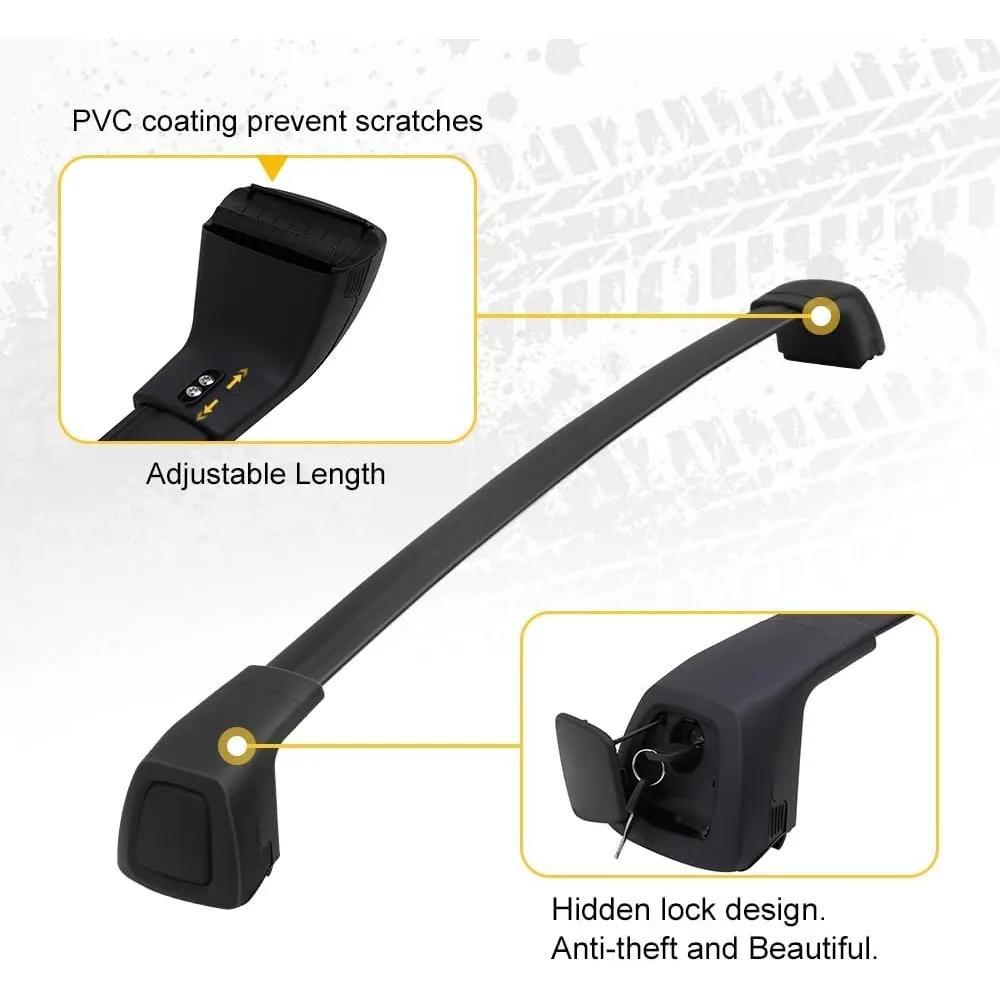 قضبان سقف عالمية قابلة للقفل لسيارة Hyundai Santa Cruz SE SEL Premium Limited موديلات 2022-2025، مناسبة لحامل الأمتعة I