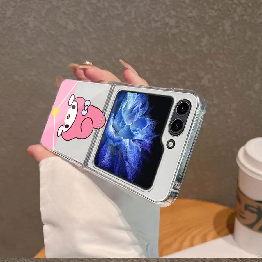حافظة لهاتف سامسونج جالاكسي ZFlip6 ZFlip4 ZFlip3 Z Flip 7 6 5 4 3 ZFlip5 ZFlip7 Sanrio Melody Pochacco #4