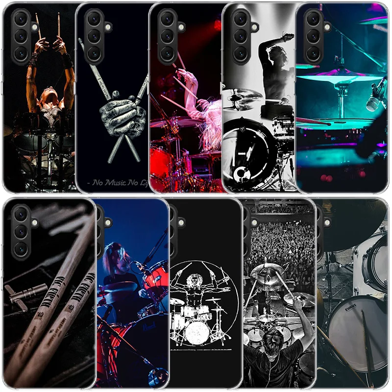 Drum Drummer Music Dj Clear Phone For Samsung Galaxy A55 A35 A25 A15 A05S A04S A14 A24 A34 A54 A03S A13 A23 A33 A53 A73 A9 A8 A7