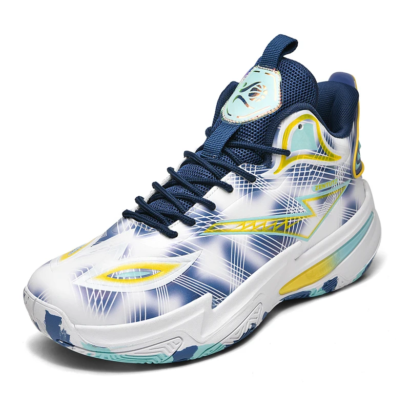 

Outdoor Field Training Basketball Shoes Non Slip Breathable Cushioning High Top Unisex Athletic Sneakers for Men Women Daily Spo