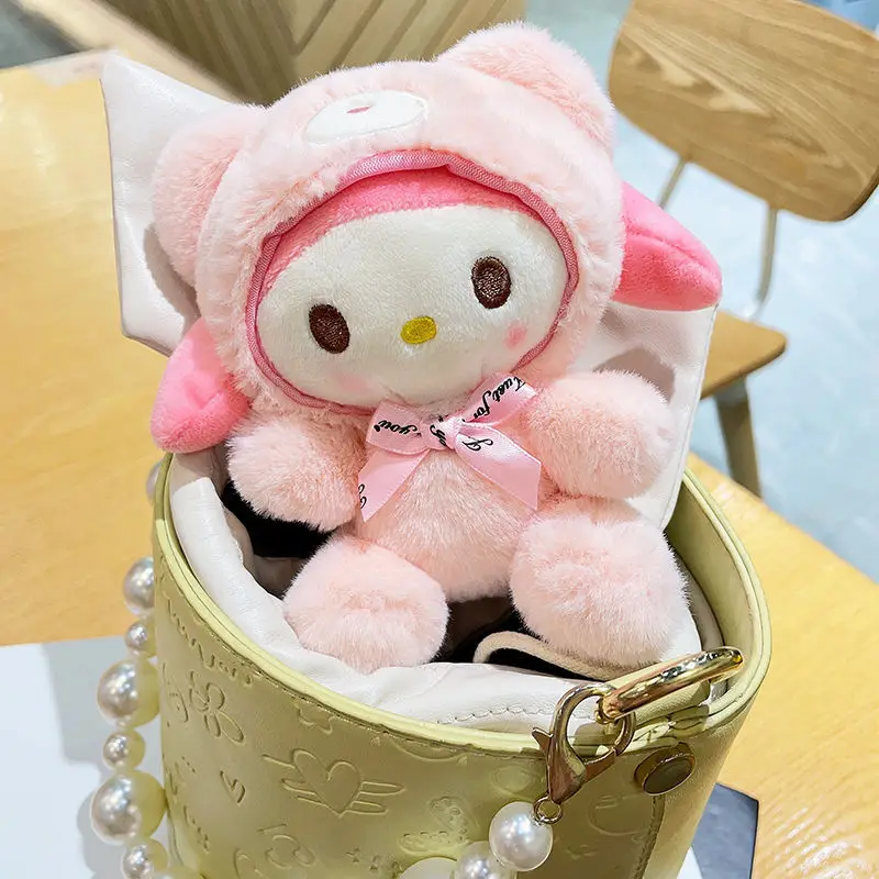 مرحبا كيتي بلدي ميلودي سينامورول الكرتون لطيف أفخم دمية Guzi Kawaii المفاتيح قلادة حقيبة حقيبة الملحقات ألعاب من القطيفة بالجملة