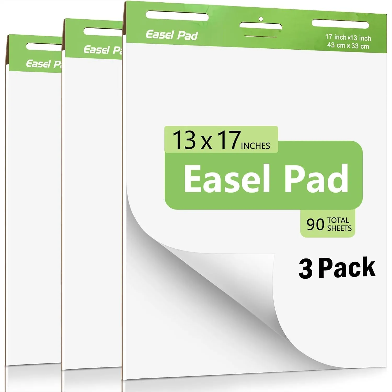 

Sticky Mini Easel Pad 13x17in Self Stick Flip Chart Paper for Teachers Office, 30 Sheets/Pad, 3 Pads