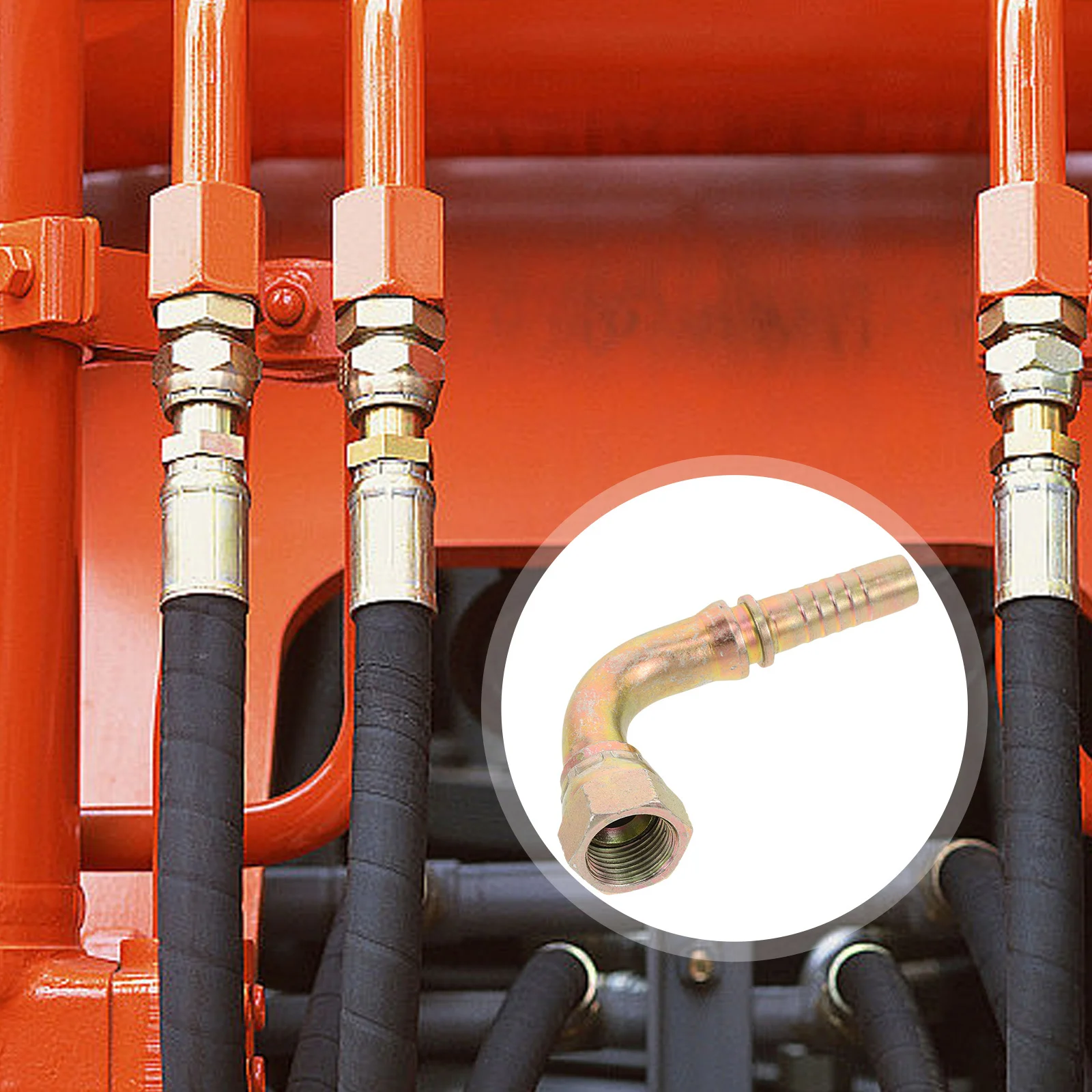 

Fuel Line Connector High-Pressure Oil Hose Adapter Quick Connect Fitting Copper Sleeve Iron Tubing Hose Replacement