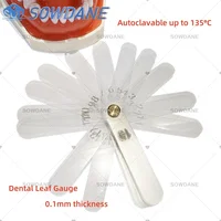 Nuevo Medidor de hoja Dental, herramienta de regla de resina de medición Occlusal, espesor Autoclavable, 0,1mm