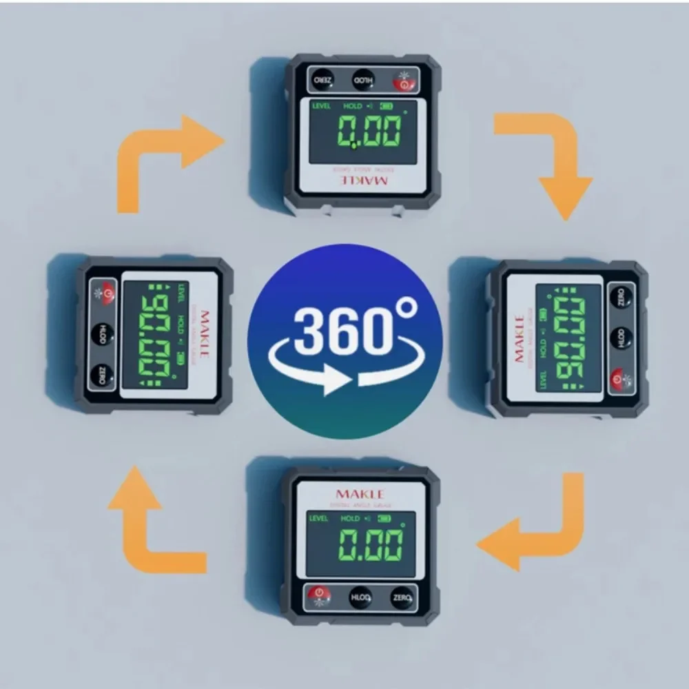 Dual-Sided Laser Digital Protractor High-Precision Inclinometer Laser Level Waterproof Automatic Calibration High Accuracy