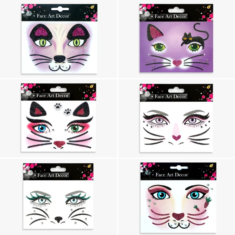 

Halloween Christmas Party Face Stickers Animal Face Stickers Valentine's Day Face Stickers Makeup Sticker Children's DIY Sticker