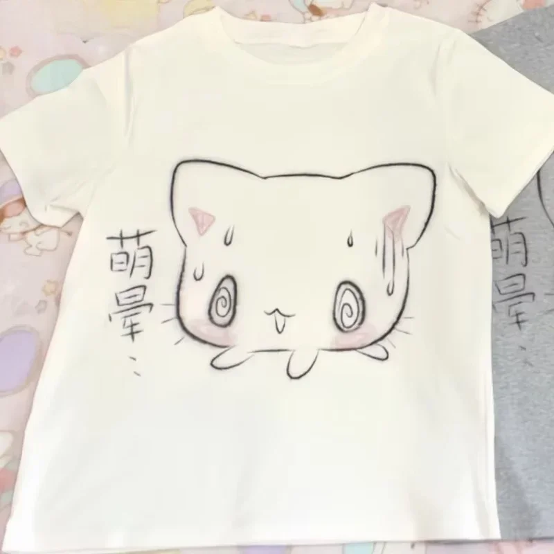 Women's Japanese T-shirt Short Sleeve Round Neck Clothing Fashionable Casual Cute Summer T-shirts  Anime Y2k Printed T-shirts image 2