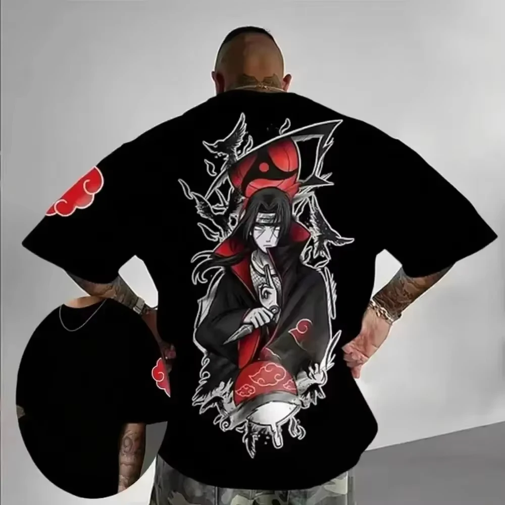 Camiseta Naruto Madara Uchiha para hombre y mujer, Top informal de algodón, ropa informal holgada con gráfico de Manga de verano, ropa de Cosplay Y2k