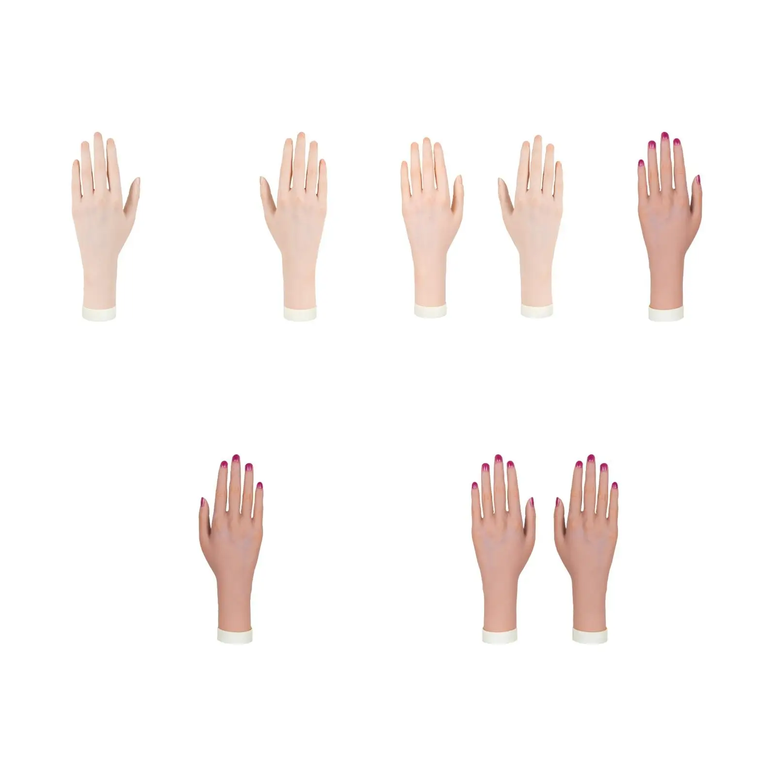 Flexible Mannequin Hand for Nail Art Practice Realistic Female Fake Hand Bendable Acrylic Training Model Jewelry Display Holder