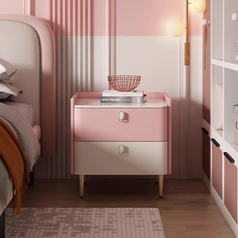 Children's solid wood bedside table simple modern light luxury boy daughter child princess room cream wind small ultra-narrow st