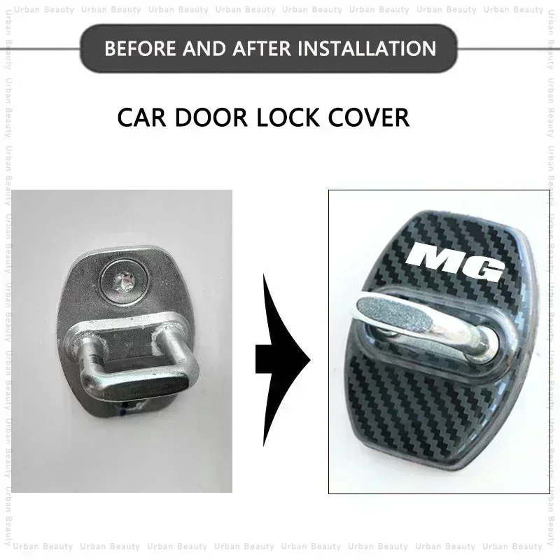 Car Door Lock Cover Auto Emblems Case for MG GT GS HS MG3 MG 4 EV MG5 MG6 MG7 RX5 RX8 TF V80 ZS Whale one Car Styling Accessorie