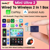 Mini Ultra 2 CarlinKit 5.0 Adaptador Inalámbrico CarPlay Android Auto, Conexión Inalámbrica Plug & Play, WiFi, Bluetooth, Conexión Automática para Autos OEM