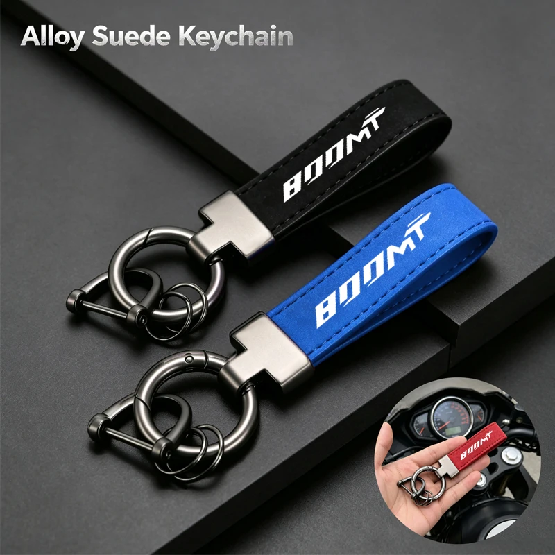 

For CFMOTO CF MOTO 800MT MT800 MT 800 MT Motorcycle Keyring Fashion High-Grade Leather Suede Keychain Accessories