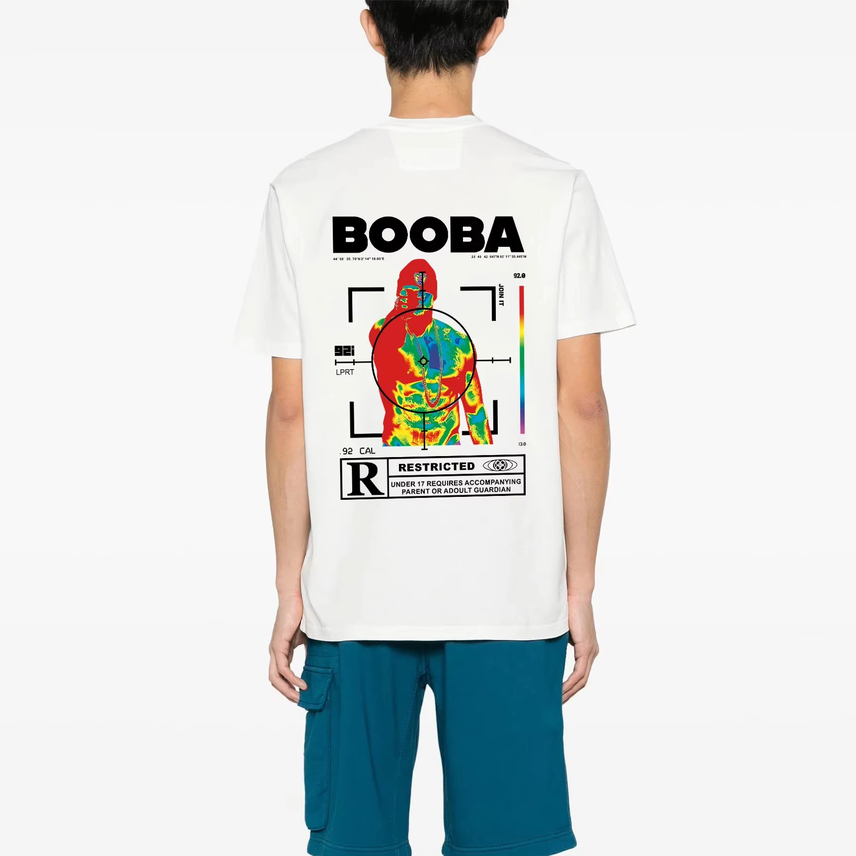 

New hip-hop T-shirt fashion BOOBA printed short-sleeved top, oversized T-shirt for men and women worn on the streets of Harajuku