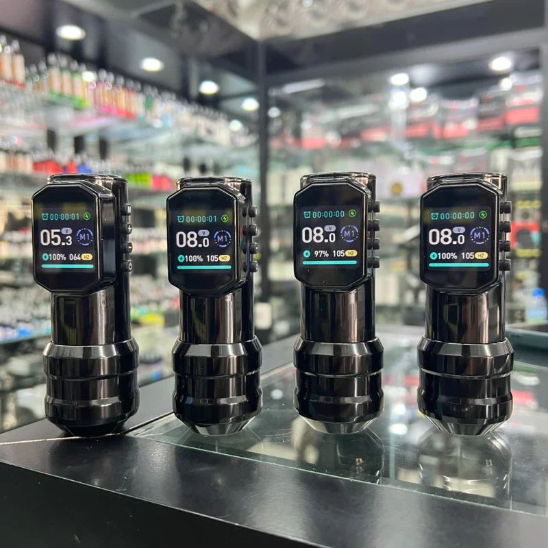 Large Color Digital Screen Wireless Tattoo Machine 1500mAh Rechargeable Power Tattoo Gun For Permanent Makeup Tattoo Artists