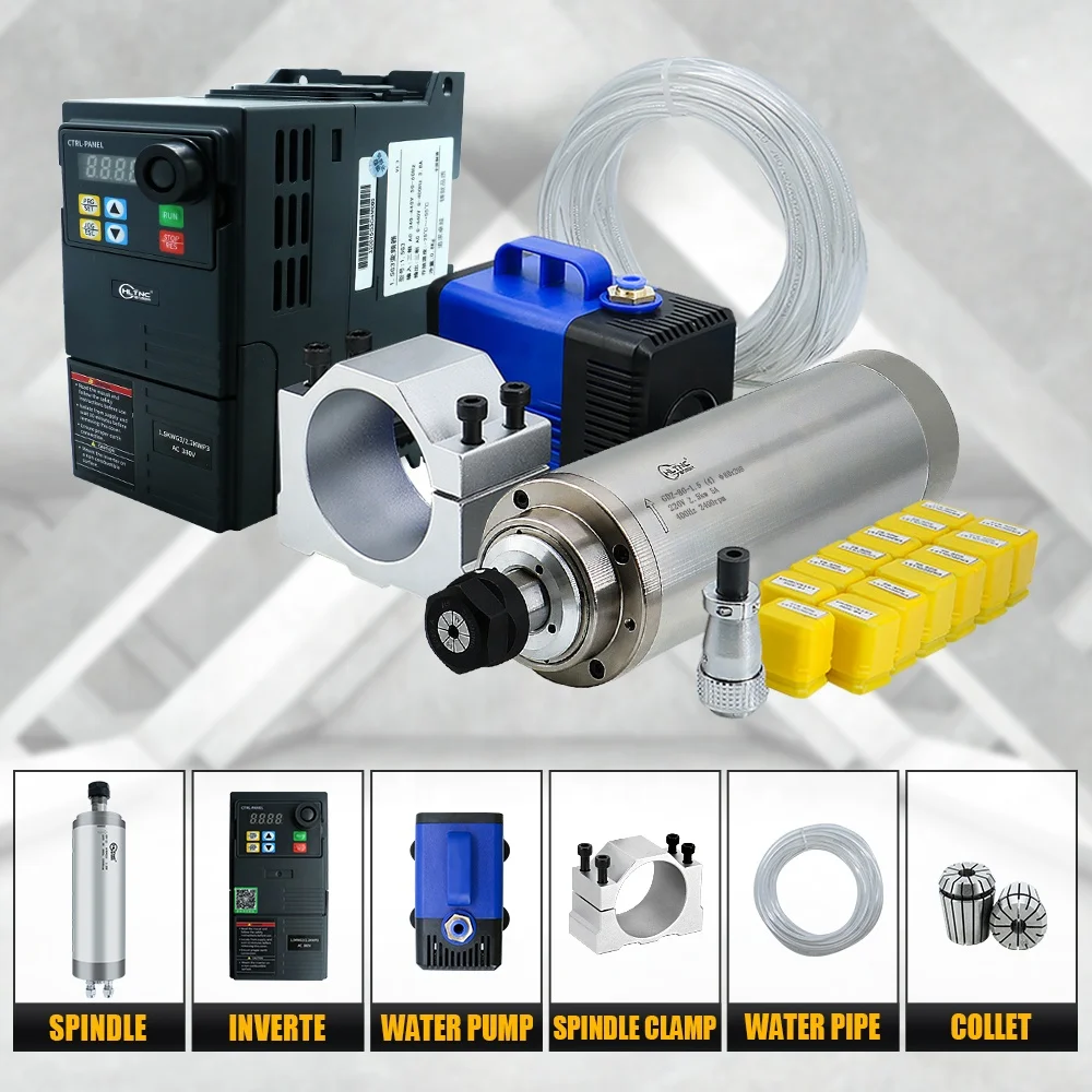 water-cooled spindle motor engraving milling machine spindle with frequency converter for numerical control router