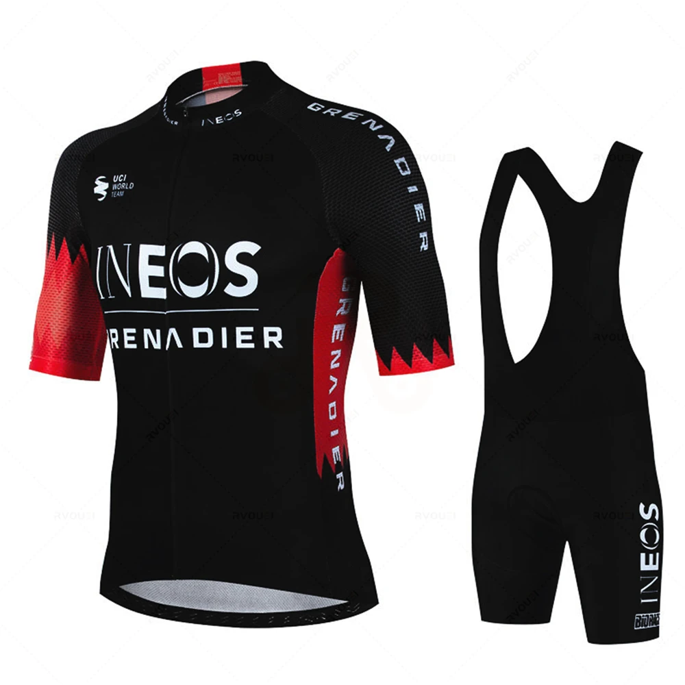 Ineos Bicicleta 2023 Short Sleeve Bicycle Clothing Men Bike Bib Shorts Clothes Cycling Jersey Sets Maillot Ropa Ciclismo Hombre