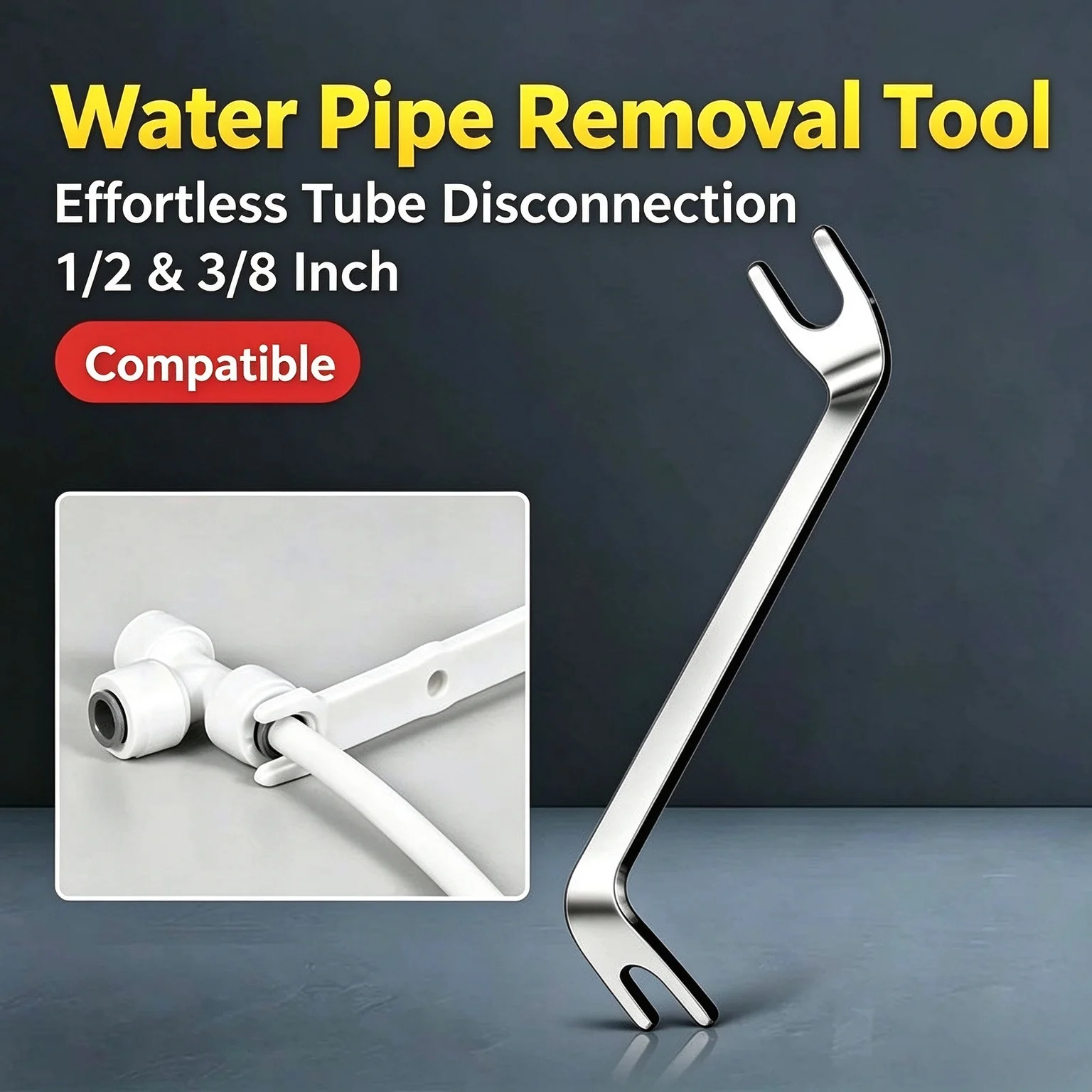 2/3 Point PE Pipe Pulling Fork Stainless Steel Wrench Water Purifier Filter Connector Disassembly Removal Hand Tool