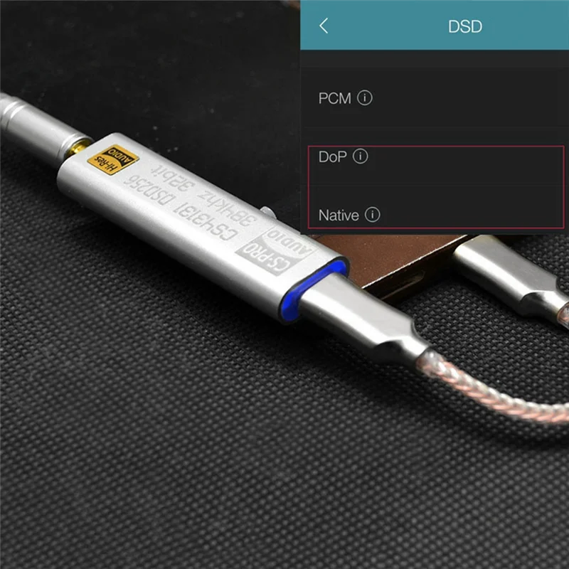 

Excellent-TYPE C To 3.5MM DSD256 Decoder For Android Headphone Amplifier Adapter DAC Portable USB Logic Hifi For Win10 PC Replac